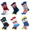 Calcetines de Jacquard de Media Pantorrilla con Tema de Bandera Americana Transfronterizos, Calcetines Personalizados de Moda para el Día de la Independencia, Calcetines de Algodón Jacquard Unisex de Alta Venta