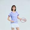 Traje de Bádminton para Hombres y Mujeres, Ropa Deportiva Casual Transpirable de Secado Rápido, Pantalones Cortos de Manga Corta, Uniforme de Equipo de Tenis de Mesa con Número Impreso