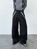 Venda Direta do Fabricante: Calças Xadrez Patchwork com Barra Curva Estilo Old Money para Homens, Marca Tendência Calças Longas Casuais Plissadas com Caimento Amplo