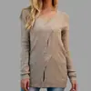 2026 Novo Estilo Gola V Elegante Malha para o Trabalho Suéter Feminino de Manga Longa Estilo Europeu e Americano Transfronteiriço