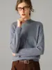 Suéter de cashmere 100% puro de sete agulhas espessado para mulheres, gola semi-alta, mangas compridas, pulôver, camada base de tricô versátil para outono e inverno