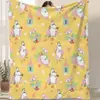 Manta de Franela Estampada Digital de Gran Venta, Manta de Oficina para Todas las Estaciones, Manta Gruesa de Dibujos Animados para Aire Acondicionado
