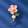 Broche de Flor de Rosa con Goteo de Aceite de Aleación de Venta Directa de Fábrica, Pin de Flor de Planta de Moda de Venta Caliente Transfronteriza, Accesorio de Ropa