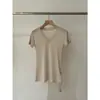 Nueva Camiseta Básica de Color Sólido con Cuello Redondo y Hombro Normal, Cómoda, Estilo Coreano Dongdaemun Verano 2026, Reductora de Edad