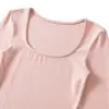Conjunto de top corto estilo coreano picante para mujer, con cuello en U y manga larga, y falda larga de cintura alta adelgazante para primavera y otoño