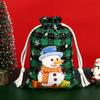 Novo Natal xadrez saco de algodão janela cordão espartilho saco de doces de Natal Natal xadrez de algodão espartilho bolso