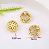 Cuentas Espaciadoras Geométricas de Encaje Poroso Chapadas en Oro de 18K que Conservan el Color, Zirconias Micro-Pavimentadas, Cuentas Espaciadoras Mágicas de Fila Única para Manualidades, Accesorios para Joyería