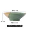 Tigela de Barro Espessa Estilo Chinês para Casa com Linha Dupla Tigela de Poço Estrangeiro Tigela Grande para Sopa Comercial Tigela para Macarrão Tigela para Lamen Tigela com Chifre Grande Anti-queimadura