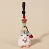 Chaveiro Pingente Escultura em Madeira Feita à Mão Hamster Fofo Pequeno Pingente para Mochila Escolar como Presente de Aniversário para Namorada