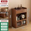 Estante a Prueba de Polvo para Juego de Té, Gabinete de Exhibición de Té de Almacenamiento Multicapa, Estante Pequeño de Exhibición para Sala de Té de Madera Maciza Estilo Chino Nuevo