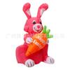 Lindo conejo de 1,2 m con rábano para el Día de Pascua transfronterizo, decoraciones inflables luminosas para exteriores para fiestas navideñas.
