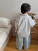 Ropa Infantil Montaigne Top Estilo Chanel Infantil Nueva Colección Primavera y Otoño 2025 Estilo Coreano Camisa con Graffiti para Niño Chaqueta Holgada