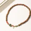 Pulseira Duplo Círculo de Jade Hetian 6mm com Pingente da Sorte de Ágata Vermelha do Sul Transparente like Ice Contas de Oração de Casal Estilo Chinês Novo