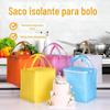 Bolsa Térmica para Bolo Takeaway Personalizada Isolamento Conservação Fresca Refrigeração Grande Capacidade Folha de Alumínio Espessada Camada Dupla Comida