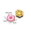 Suministro Exclusivo Transfronterizo de Acero Inoxidable Color Dorado Flor de Cinco Pétalos Colgante de Piedra Preciosa Accesorios para Collares Pulseras Joyería Venta al por Mayor
