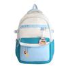 Mochila Nueva para Estudiante Universitario Contraste de Color Ligera Gran Capacidad Mochila Retro Tooling