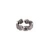 Anillo Cuadrado Vintage de Plata de Ley con Estrella Sonriente para Mujer, Nicho, Lujo Ligero, Estilo Frío, Apertura Personalizada, Anillo Ajustable para Dedos de Dieta