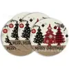 Jogos Americanos Populares de Natal da Amazon Estampa de Quebra-Nozes Material de Linho Decoração de Mesa de Inverno Jogo Americano Redondo