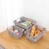 Cesta de Almacenamiento Tejida Grande Escritorio Misceláneo Snacks Caja de Almacenamiento de Llaves Caja de Almacenamiento de Frutas Escritorio de Ratán Lavable