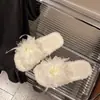 Floral Home Nuevas Pantuflas Peludas Casuales de Otoño-Invierno Cómodas para Mujer, Pantuflas de Algodón Antideslizantes de Moda para Interior