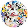 50 adesivos de graffiti de vôlei esportivo para celular e computador, adesivos decorativos à prova d'água, adesivos criativos de material escolar de vôlei, atacado