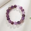 Pulsera Morada Natural de Fantasma Pulsera de Amatista de Círculo Único Pulsera de Mineral Crudo de Fantasma de Titanio Morado Joyería Regalo Venta al por Mayor