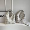 Bolso de mano con diseño de mariposa de encaje, bolso de lona artístico coreano de moda, bolso informal de gran capacidad para estudiantes, 2024