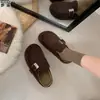 Em estoque~Sapatos Birkenstock originais de couro, com sola grossa, para mulheres, com forro de fleece, de calçar, sapatos de algodão com lã de cordeiro, meias pantufas fechadas na frente, para uso externo