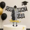 Decoração de Bolo de Acrílico Estilo Ins Transfronteiriço Personalizada para Temporada de Formatura, Cor UV Impressa, Decoração de Bolo para Doutor Homem, Plug-In