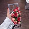 Estilo Retro Rosa Roja Magnética Funda para Teléfono Samsung S22Ultra Cubierta Protectora Galaxys26 Acrílico Transparente