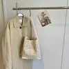 Bolsa de Axila Tecida Cor Sólida Estilo Coreano 2026 Verão Nova Moda Casual Bolsa de Mão Grande Capacidade Bolsa de Ombro Tendência