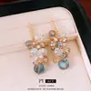 Brincos de prata com agulha europeus e americanos transfronteiriços com diamantes e zircônia, brincos de franja, brincos de nicho de alta qualidade, acessórios versáteis para vestidos de noite para mulheres