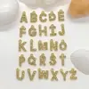 26 Pingentes do Alfabeto Inglês Aço Inoxidável Cravejados com Zircônia Ouro Real Galvanizado Colar Pulseira Pingente Cruzamento