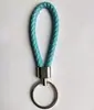 Chaveiro de corda de couro acessórios de chaveiro trançados chaveiro de metal argola de chaveiro pingente de chave de carro acessórios de bolsa