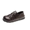 Mocasines de cuero suave, versátiles, que aumentan la altura, con suela gruesa, nuevo estilo británico, colección 2026, zapatos de mujer con detalle de hebilla, colección de otoño