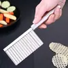 Espiga de Acero Inoxidable Papa Cortadora Multifuncional Casera Cocina Verdura y Fruta Cortadora Papas Fritas Cuchillo Ondulado Cortador Fantasía
