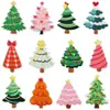 Adesivos de Tecido Bordados Árvore de Natal Estrelas Cartoon Adesivos Patch Árvore de Natal Decoração de Roupas Carimbos Bordados para Computador Passar a Ferro