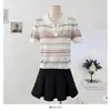 Tejido de Punto Polo Rayado Estilo Francés 2026 Verano Nuevo Estilo Suéter de Manga Corta Moda Versátil y Casual