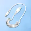 Cable de Datos Retráctil con Resorte Tipo-C Carga Rápida Adecuado para Huawei, Samsung, Apple Iphone, Cable de Carga para Coche, Motocicleta