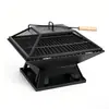 Parrilla Cuadrada para Fogata 44.8*44.8*34 CM 4.06KG Negra
