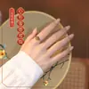 Anel S925 de Prata Formato Coração Rosto de Ovo Pedra Peter Xiangyun para Mulheres Estilo Étnico Retrô Ajustável Presente Diário