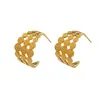 Aretes de Acero Inoxidable, Diseño Circular Hueco en Forma de C, Exquisitos y Elegantes, Aretes Únicos de Alta Gama, Accesorios para Orejas Modernos y Versátiles
