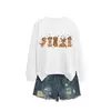 Amazon eBay Estação Independente Casual Fofo Divertido Feminino Cinco Dachshunds Folha de Bordo Gola Redonda Manga Longa Camisa Moletom