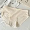 Nova calcinha feminina simples de cor sólida em algodão puro, fundo 100% algodão, antibacteriana, confortável, cintura média, que abraça o quadril, adequada para meninas e estudantes, calcinha biquíni