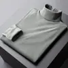 Camiseta Interior de Cuello Alto Rongde Doble Cara Muelle Interno Manga Larga para Hombre Calentador Cepillado Top Cálido Grueso 1688