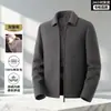 Chaqueta de trabajo corta de lana pura doble cara para hombre de otoño e invierno con forro desmontable de plumón de pato, abrigo casual