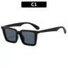 Óculos de Sol Quadrados Versáteis Estilo Coreano Moderno, Óculos de Sol Tendência Street Style com Proteção UV e Acabamento de Alto Padrão
