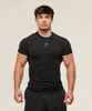 Camiseta Deportiva Ajustada para Hombre Gym-Shark Fitness Manga Corta Running Entrenamiento Secado Rápido Baloncesto Exclusiva Transfronteriza
