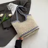 2026 Nuevo Estilo Bolso Tejido de Playa para Vacaciones en la Costa para Mujeres, Bolso de Mano de Punto Hueco, Bolso de Hombro de Gran Capacidad