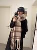 Bufanda de Cuadros de Alta Gama para Mujer Invierno 2024 Nuevo Estilo Coreano Versátil Estudiante Linda Pareja Bufanda Gruesa Cálida